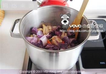 紫土豆烩鸡块的做法图解4