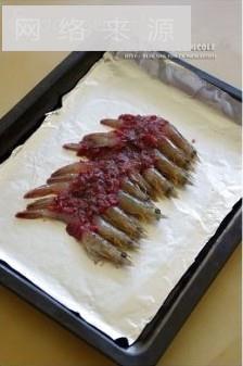 玫瑰酱烤虾的做法图解3