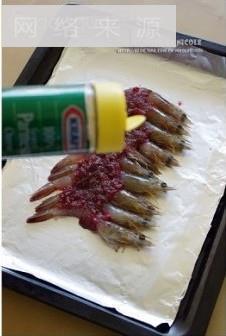 玫瑰酱烤虾的做法步骤4
