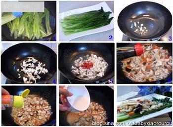 菌菇翡翠菜的做法步骤2
