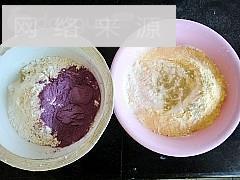 双色紫薯蝴蝶卷的做法图解1