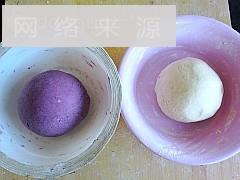 双色紫薯蝴蝶卷的做法图解2