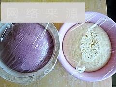 双色紫薯蝴蝶卷的做法图解3