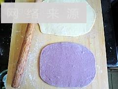 双色紫薯蝴蝶卷的做法图解4