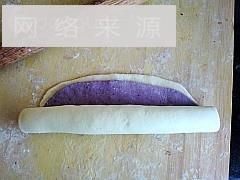 双色紫薯蝴蝶卷的做法图解6