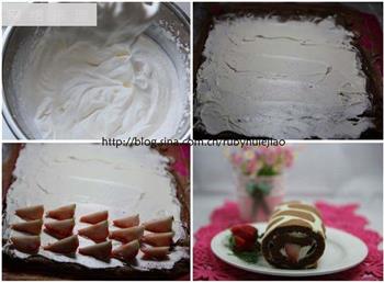 给蛋糕穿一件漂亮的“豹纹衣”-草莓豹纹奶油卷的做法步骤5