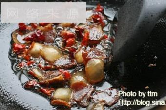 蒜苔炒腊肉的做法图解5