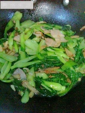 豆干肉片炒青菜的做法步骤7