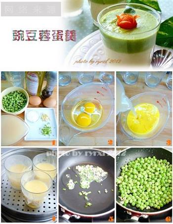 盘中春色-豌豆蓉蛋羹的做法步骤2