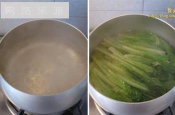 雪菜炒莴苣叶的做法步骤3