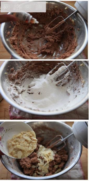 杏仁片巧克力饼干的做法步骤3