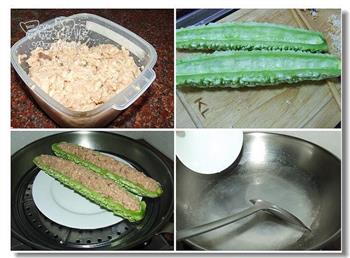 母亲节为婆婆设计的一道降糖降压菜-燕麦苦瓜酿的做法步骤3