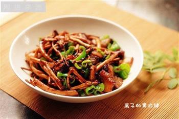 干锅腊肉茶树菇的做法步骤7