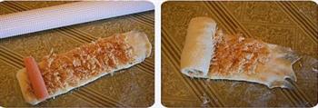 玉米肠肉松卷面包的做法图解3