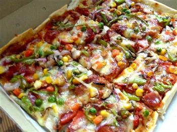 方形培根香菇披萨的做法步骤20