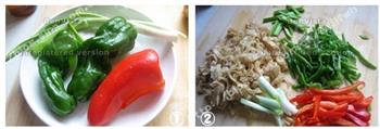 双椒烩炒豆油皮的做法步骤1