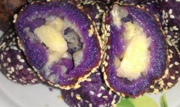 紫薯香蕉麻团的做法图解8