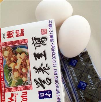 海苔豆腐炖蛋的做法图解1