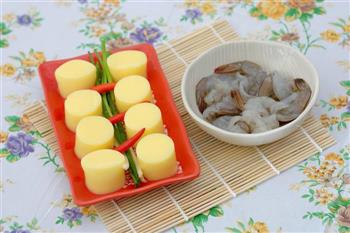 鲜虾蒸鸡蛋豆腐的做法步骤2