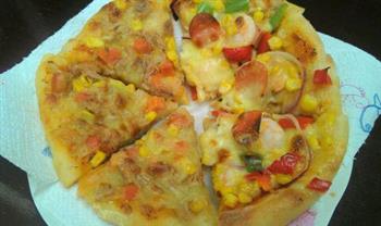 金枪鱼披萨和大虾披萨的做法图解6