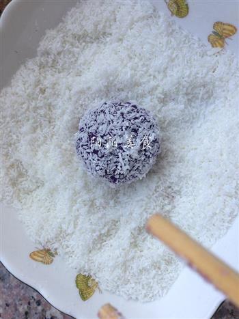 爱心满满-紫薯枣泥椰蓉球的做法步骤6