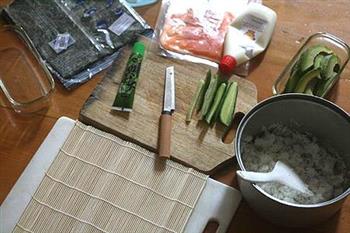 三文鱼寿司卷的做法图解2
