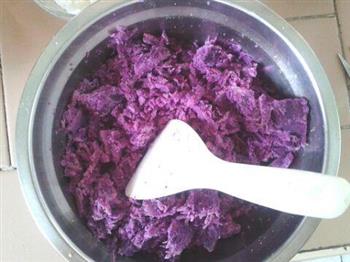 紫色浪漫-免烤紫薯布朗尼的做法图解4