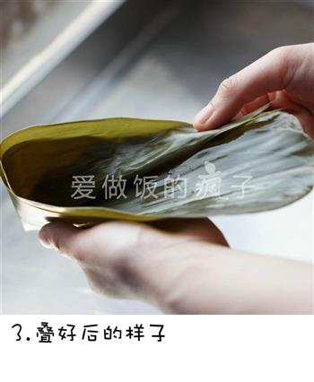 鲜肉粽子-多图详解四角粽子的包法的做法图解3