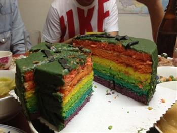 彩虹翻糖桌球蛋糕的做法步骤4