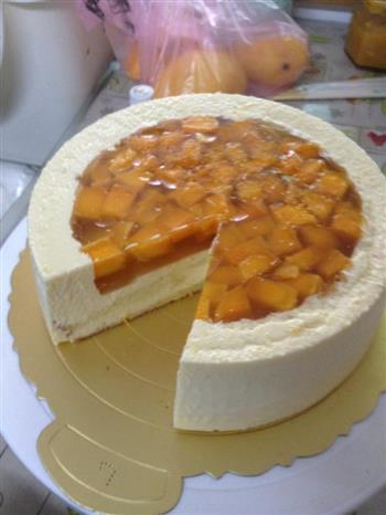 芒果果冻黄桃慕斯蛋糕的做法步骤11