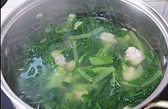 小白菜丸子汤的做法步骤12
