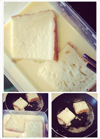 香喷喷的早餐-黄油牛奶面包片的做法步骤4
