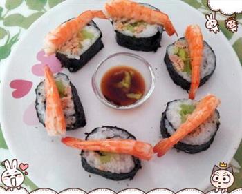 鲜虾金枪鱼寿司的做法步骤6