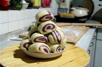 奶香紫薯花式馒头的做法步骤10