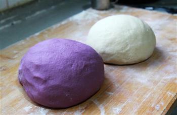 奶香紫薯花式馒头的做法步骤5