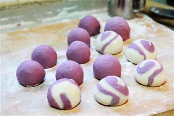 奶香紫薯花式馒头的做法步骤7