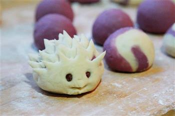 奶香紫薯花式馒头的做法步骤8