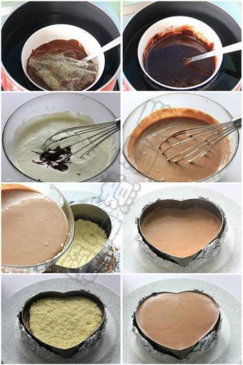 平平淡淡才是真-酸奶巧克力慕斯蛋糕的做法图解4