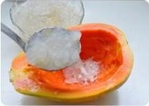 椰奶木瓜炖雪蛤的做法图解6