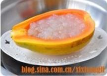 椰奶木瓜炖雪蛤的做法步骤7