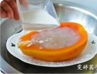 椰奶木瓜炖雪蛤的做法步骤8