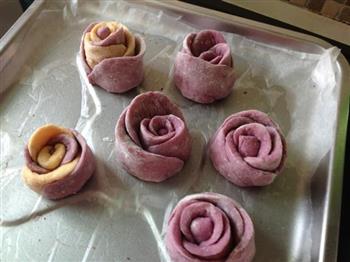 紫薯蛋黄薯玫瑰花馒头-牛奶燕麦版的做法步骤7