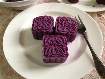 月饼季-少油少糖版 紫薯月饼的做法步骤9