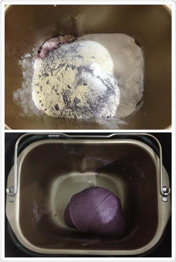 紫米酸奶无油面包的做法图解1