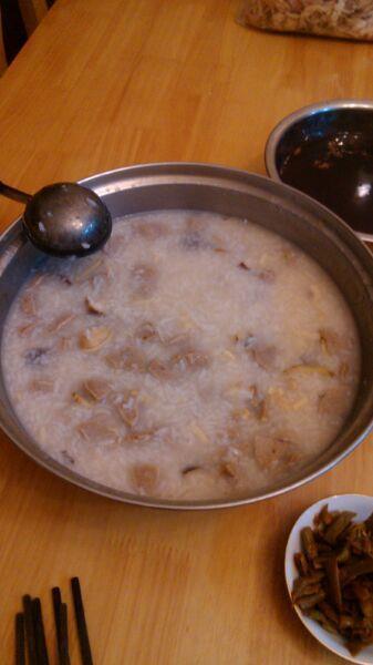 干贝花蛤鲜菇粥的做法步骤5