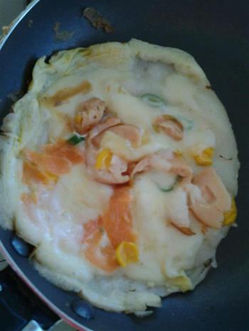 芝士火腿蔬菜鸡蛋早餐饼的做法步骤5