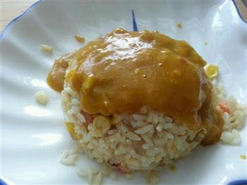 芝士咖喱焗蛋炒饭的做法步骤3