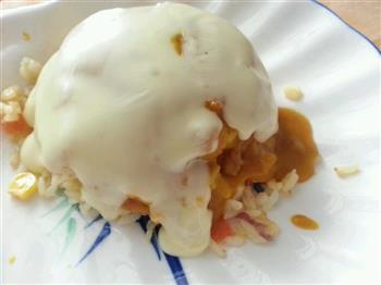 芝士咖喱焗蛋炒饭的做法步骤4