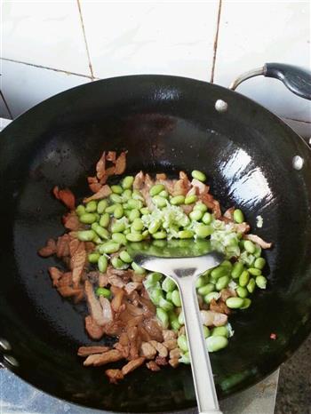 青椒豆干毛豆炒肉丝的做法步骤5