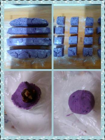 紫薯巧克力豆沙饼的做法步骤4